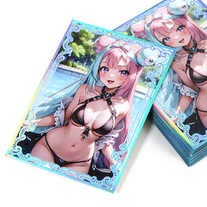 4C Imprimé Sexy Holographique Yugioh TCG <span class=keywords><strong>Yu</strong></span> <span class=keywords><strong>Gi</strong></span> <span class=keywords><strong>Oh</strong></span> Cartoon Jeu Carte Manches Protecteur Logo Personnalisé Table Plateau Jeu Carte Manches - Product Image 2