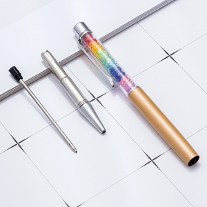 Stylo bille métallique coréen coloré avec strass et cristaux, modèle pour étudiants, couple, fournitures scolaires avec logo - Product Image 4