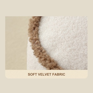 New Arrival Living Room Bedroom <strong>Footstool</strong> Daisy Flower Modern Teddy <strong>Velvet</strong> with EPP Foam Particle Ottoman Pouf - Product Image 5