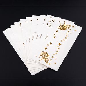 Adesivi Temporanei per Occhi a Forma di <span class=keywords><strong>Farfalla</strong></span> Dorata All'Ingrosso, Tatuaggi Personalizzabili Ipoallergenici in Foglia Metallica per Feste - Product Image 3