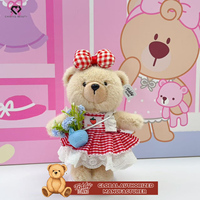 Chasingbeauty Animal Crossing Ours en peluche super doux avec robe bulle et sac suspendu fleur violet (14-17cm Unisexe)