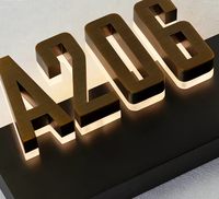 Letrero de Puerta Retroiluminado LED Personalizado de Acero Inoxidable para Hoteles, Oficinas, Bares, Edificios - Placa de Número de Habitación Impermeable IPX6