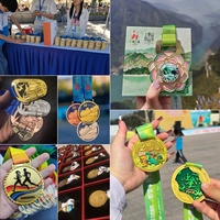 Médailles sportives personnalisées en alliage de zinc plaqué or antique, trophées de course, de taekwondo, de marathon, de triathlon, plaques, cadeaux d'entreprise