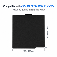 Plaque PEI noire texturée double face en acier à ressort thermolaqué pour imprimantes 3D, pièce flexible de retrait personnalisable, vente en gros