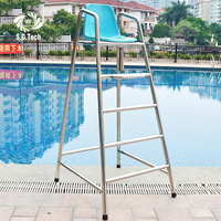 Chaise haute de sauveteur avec échelle, équipement de sécurité pour piscine, en acier inoxydable et ABS, pour l'intérieur et l'extérieur, vente en gros