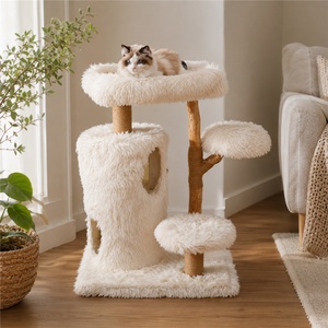 BSCI Natural Branch Faux Fur Small Activity <b>Tower</b> with Flower Perches Cozy Cat Tree - Product Image 1