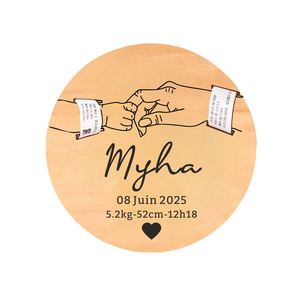 Personalized Baby Birth Stats Sign, Custom <b>Wooden</b> Name Plaque, Newborn Announcement Sign, <b>Nursery</b> Wall <b>Decor</b>, Baby Shower Gift - Product Image 1