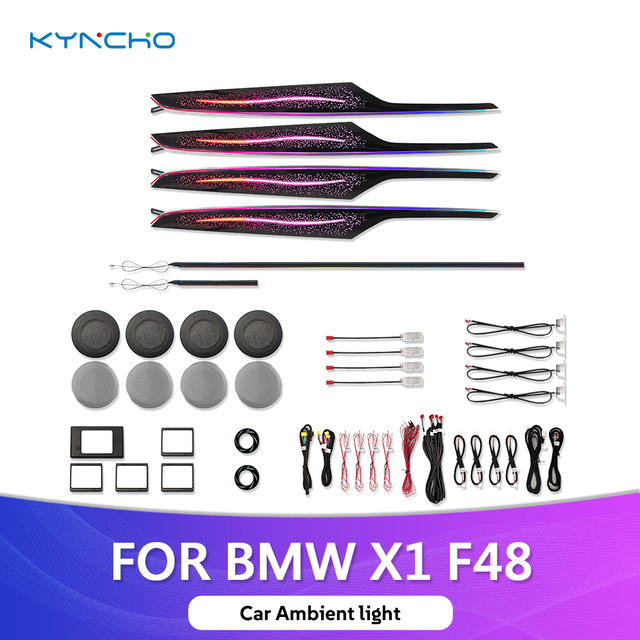 KYNCHO for BMW X1 F48 LED Car Ambient Light 12V Auto Interior Lighting LED Car Lights Interior 64 Colors Dream Color