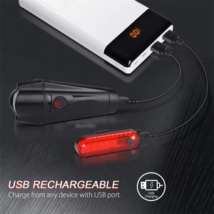 Casque d'extérieur puissant vélo phare <span class=keywords><strong>avant</strong></span> feu arrière route montagne cyclisme lumineux USB Rechargeable vélo lumière ensemble - Product Image 6