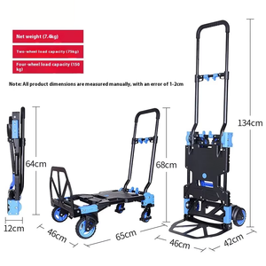 Portable Small Folding Swivel <strong>Wheels</strong> Platform Structure Trailer <strong>Hand</strong> Carts Shopping Cart Shopping <strong>Trolley</strong> for Carrying Goods - Product Image 3