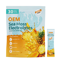 Poudre d'électrolytes hydratante naturelle à l'ananas et à la mousse de mer, sans gluten, végétalienne, pour la récupération énergétique et sportive des adultes