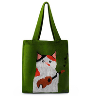 Sac à bandoulière en tricot tendance avec deux poignées, portable, toutes saisons, petite taille, vente directe d'usine pour femmes
