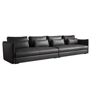 Italienisches Design Sofa-Set Heimmöbel hochwertige Couch Sektionale moderne L-Form Stoff Ledersofa