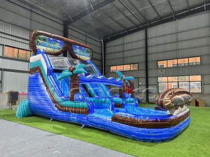 Juegos al aire libre toboganes inflables <span class=keywords><strong>con</strong></span> <span class=keywords><strong>piscina</strong></span> húmedo seco azul mármol playa <span class=keywords><strong>vacaciones</strong></span> gafas <span class=keywords><strong>de</strong></span> sol toboganes dobles para la venta - Product Image 3