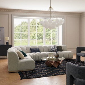Sofá Moderno en Forma de L, Cómodo y con Diseño Clásico, Tela Antiarrugas, Sofá para Sala de Estar, Estilo <span class=keywords><strong>Premium</strong></span> - Product Image 1