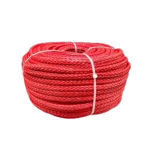 Cuerda de cabrestante marino 3/8 pulgadas 10mm 12 hebras ROJO UHMWPE Cuerda de cabrestante de remolque Cuerda para acoplamiento de cabrestantes de bote