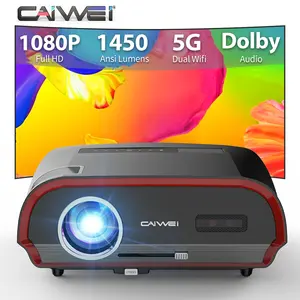 High Quality New Arrival Full HD 1080P 4K 1450ANSI LCD Projector With Android Night Outdoor and Daytime Projector