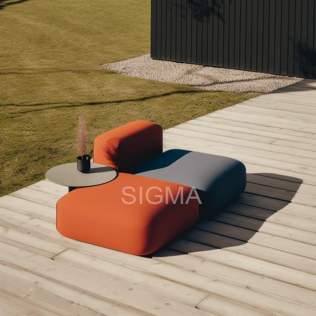 Simplicity modern patio outdoor furniture comfortable Contrasting color sectionals sofa set