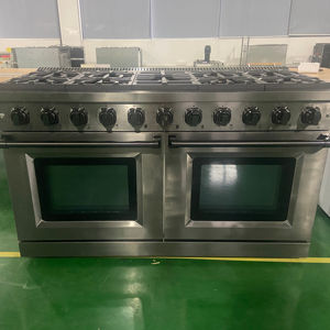 60 In. 9.26 Cu. Ft. Professional <b>Gas</b> Cooker 10 Burner <b>Gas</b> Cooktop 2 <b>Gas</b> Convection Ovens Freestanding Household Black PVD Coated - Product Image 1