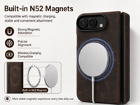 Étui en cuir Crazy Horse de qualité supérieure pour iPhone Duo, magnétique, personnalisé, antichoc, avec cadre avant transparent HD, vente en gros