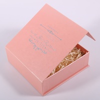 Boîtes d'emballage en carton rigide à rabat magnétique de qualité supérieure rose, boîtes cadeaux en papier mat pour l'emballage