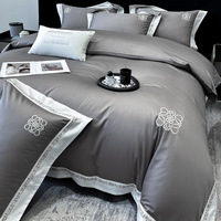 Ensemble de couette moderne en satin 100% coton de qualité supérieure, 240 fils, coton à fibres longues, doux pour la peau, personnalisable