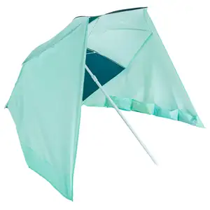 Индивидуальный логотип солнцезащитный пляжный зонт, стальной столб, 5 футов, полиэстер, уличный пляжный зонт, палатка с боковым навесом