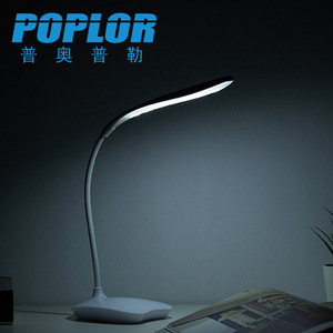 โคมไฟตั้งโต๊ะ LED ป๊อปลอร์ 7W ระบบควบคุมแบบสัมผัส ใช้พลังงานจากแบตเตอรี่ พร้อมการชาร์จ USB สำหรับนักเรียน ไฟอ่านหนังสือ ตัวโคมทำจากพลาสติกสีขาว - Product Image 4