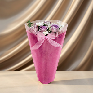 Manicotti <span class=keywords><strong>in</strong></span> <span class=keywords><strong>Organza</strong></span> Non Tessuta Riciclabile con Stampa per Bouquet di Fiori Freschi, Uso <span class=keywords><strong>in</strong></span> Supermercato - Product Image 1