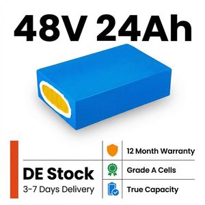 แบตเตอรี่จักรยานไฟฟ้า 48V 24Ah แบบติดตั้งใต้ท่อ  สินค้าจากเยอรมนี, ชุดแบตเตอรี่ลิเธียม 3000mAh 13s8p  พร้อมระบบจัดการแบตเตอรี่ 50A BMS  ช่องเสียบ XT60 รองรับการชาร์จเร็ว 4A - Product Image 1