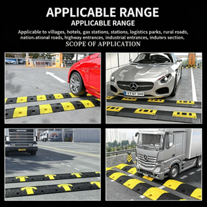 <span class=keywords><strong>Reductor</strong></span> <span class=keywords><strong>de</strong></span> <span class=keywords><strong>velocidad</strong></span> <span class=keywords><strong>de</strong></span> caucho reciclado resistente, amarillo y negro, 500x380x50mm, con clavijas reflectantes para seguridad vial <span class=keywords><strong>de</strong></span> 1-5 mph, uso en entradas <span class=keywords><strong>de</strong></span> vehículos y garajes - Product Image 6