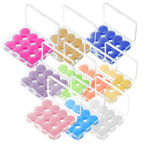 Pacote com 12 Protetores Auriculares de Silicone Azul à Prova d'Água para Crianças, Caixa Quadrada, Protetores Auriculares para Dormir e Nadar, Anti-Ruído - Product Image 6