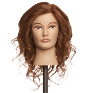 Maniquí <span class=keywords><strong>de</strong></span> Peluquería JINRUILI al por Mayor, Cabeza <span class=keywords><strong>de</strong></span> Entrenamiento con Cabello Humano <span class=keywords><strong>Natural</strong></span> Mixto y Hombros - Product Image 1