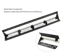 Cat6 Panel Patch 19 inci UTP 1U 24 port, dengan Keystone Jack Memuat penuh di rak dan konektor kabel menggunakan uji Saluran