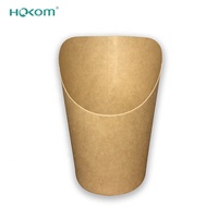 HOKOM 2025 Gobelets en papier kraft brun pour frites Biodégradable Boîte à puces résistante à la graisse avec votre logo