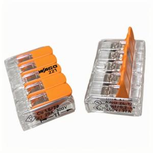Wagos 221-412/413/415 Spring Pluggable 221 Series Wire Connector Safe and Fast Quick <strong>Terminal</strong> Soft and Hard Wires Are Common - Product Image 3