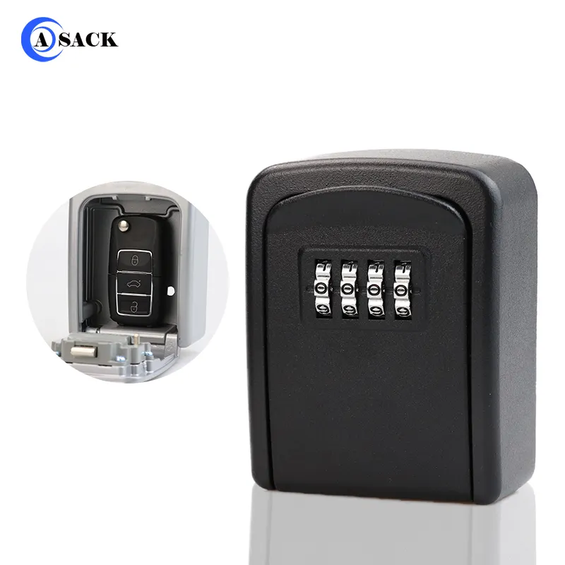 Asack G9 watertight 4 digit code top security safety alloy comb cerraduras anti-corruption safes wandtresore mini lock key box