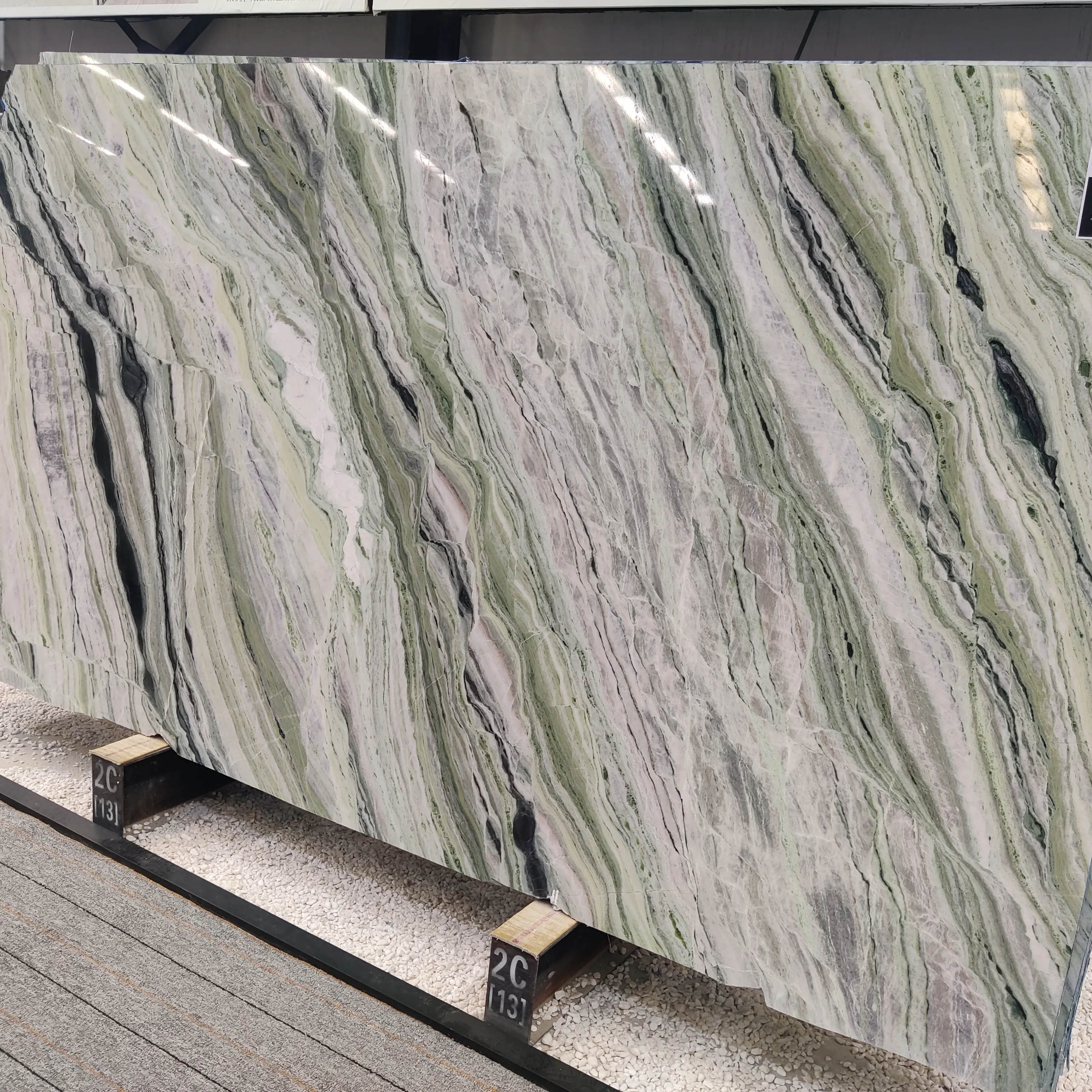Shangri-La jade green marble dining table countertop wall floor decor stone