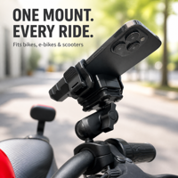 Support de téléphone pour moto, vélo électrique et trottinette électrique - Fixation métallique robuste avec ventouse réglable à 360 degrés