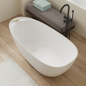 <span class=keywords><strong>Baignoire</strong></span> de trempage autoportante en acrylique moderne rose et blanc de forme ovale avec fonctions de massage pour hôtels et maisons - Product Image 4