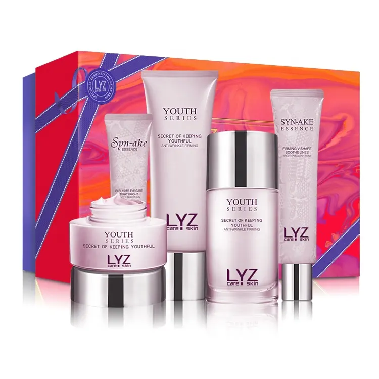 5 Artikel Reiniger Toner Serum Creme Augen creme Snake Venom Essence Peptid Anti-Aging Gesichts pflege Hautpflege Set