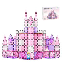 Juego de Construcción de 66 Piezas con Temática de Princesas, Bloques Magnéticos, Construcción de Castillos, STEM Montessori, Juguete Educativo para Niños de 3+ Años
