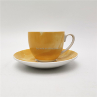 Ensemble tasse et soucoupe en porcelaine blanche brillante émaillée de 80 ml, 120 ml, 180 ml pour cappuccino, latte, café et thé