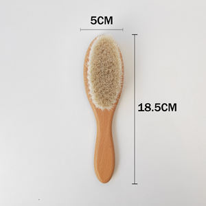 Manche en bois doux laine poils Laser bébé nouveau-né enfants brosse à cheveux <span class=keywords><strong>coussin</strong></span> usage domestique - Product Image 3