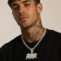 Ensemble de bijoux personnalisés hip-hop avec pendentif lettre en moissanite, chaîne en argent 925, breloque VVS Iced Out, pendentif breloque rappeur Moissanite Ice Out