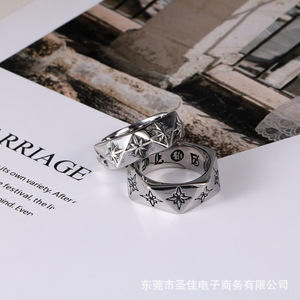 <b>Titanium</b> Steel <b>Ring</b> Geometric 3D Design Diamond Pattern Party Jewelry SA1043 - Product Image 4