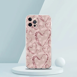 Custodia per telefono di lusso rosa rosa amore cuore per <span class=keywords><strong>iPhone</strong></span> 16 15 14 13 12 <span class=keywords><strong>11</strong></span> 17 Max xx X XR SE 7 8 Plus <span class=keywords><strong>Cover</strong></span> morbida in Silicone TPU trasparente - Product Image 5