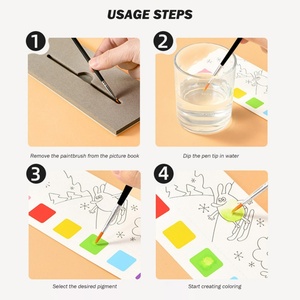 Libro <span class=keywords><strong>para</strong></span> colorear de agua mágico de bolsillo portátil y fácil de usar de alta calidad con pinturas y juego de pintura de colores de agua - Product Image 5