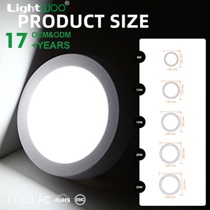 Lámpara de Panel LED de Alta Luminosidad de 6W 12W 18W 24W, <span class=keywords><strong>Luz</strong></span> de Protección Ocular, Diseño Redondo y Cuadrado de Montaje en Superficie Interior, Fácil Instalación - Product Image 4