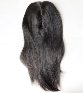 Topper Kosher Juif Personnalisé pour <span class=keywords><strong>Femme</strong></span>, Base en Soie, <span class=keywords><strong>Cheveux</strong></span> Humains Vierges Chinois, Cuticules Alignées, pour la Restauration des <span class=keywords><strong>Cheveux</strong></span> - Product Image 4
